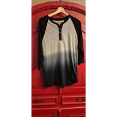 Carbon Longer Length Medium Jersey Grey to Blue Ombre Sharp Casual Dressy Shirt