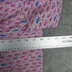 CON.STRUCT Button Down Mens M Pink Fish Print Slim Fit 4-Way Stretch SS Shirt