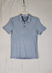 Lululemon Performance Heather Blue Polo Shirt Stretch Mens Small 38 Inch Chest