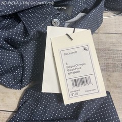 NWT Theory Sylvain Eclipse/Olympic Navy Graphic Print Button Up Shirt – Size S