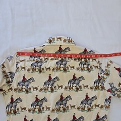 VTG 70s Gant AOP Equestrian Horse Hunting Print Long Sleeve Button Shirt Mens M