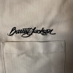 Barrett-Jackson car auction L button down embroidered short sleeve mens shirt