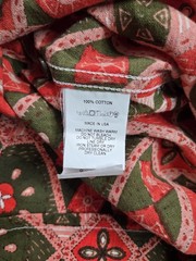 ENGINEERED GARMENTS CLASSIC LONG SLEEVE PINK OLIVE ETHNO PRINT COTTON MENS SHIRT