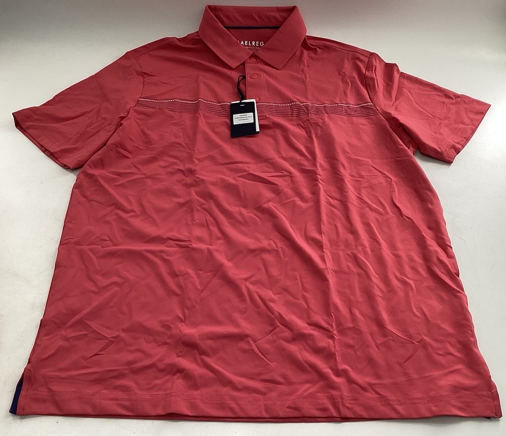 M Maelreg Short Sleeve Performance Polo Cranberry Size XL