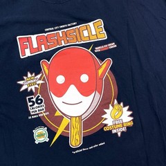 DC Comics The Flash Flashsicle Ice Cream Navy Blue Graphic T-Shirt Men’s 4XL