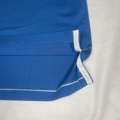 VTG Izod Lacoste Striped Polo Shirt Embroidered Gator Preppy Mens Medium Blue