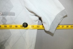 David Taylor White Argyle Polo Shirt with Front Pocket Normal Fit Golf