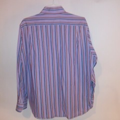 Camicissima Mens Button Down Shirt 44 17.5 Purple Stripe