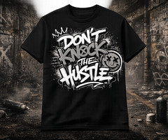 Hustle Dont Knock Smiley Graphic Tee Shirt Big & Tall Pro Club Shaka Streetwear