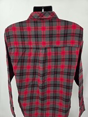 Field & Stream Flannel Shirt Medium Red Gray Plaid Pocket Casual Hiking Men