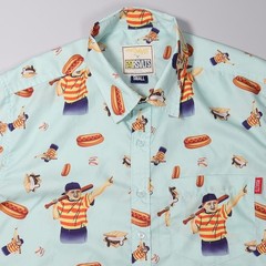 RSVLTS The Roosevelts The Great Hambino Sandlot Button Up Shirt Blue Mens Small