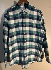 Brooks Brothers Men’s Dress Shirt XL 100% Supima Cotton Blue, Teal & White