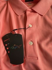 Greg Norman Men’s Play Dry Golf Polo•Coral• Short Sleeve w/Collar• NWT• Large