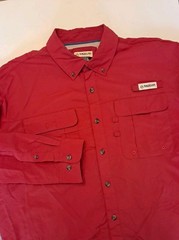 New Magellan Fish Gear Shirt Relaxed Fit Sz L Vented Red Outdoor Quick Dry Vent