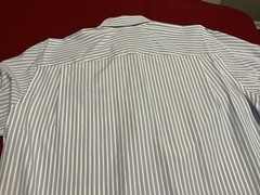 Robert Talbott Trim 15.5 35 Men’s Blue Striped Long Sleeve Buttoned Casual Shirt