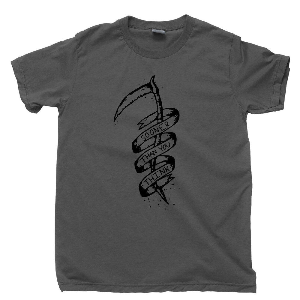 Grim Reaper Sickle T Shirt Patch Figure Necklace Ring Poster Costume Mask Tee