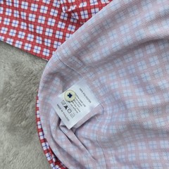 Buki Seattle Men’s Hidden Button Down Red White Long Sleeve Shirt Size LARGE