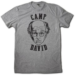 CAMP DAVID Curb Your Enthusiasm Larry David Presidential Retreat Parody T-Shirt