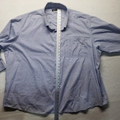 Executive Division Blue Checkered Long Sleeve Dress Button Up Shirt Mens Big 21L