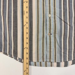 Tommy Hilfiger Custom Fit Striped Button Down Shirt Men’s Large Blue Gray Tan