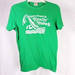Abercrombie Vtg Single Stitch Muscle Tee Green Massachusetts Really Blows S