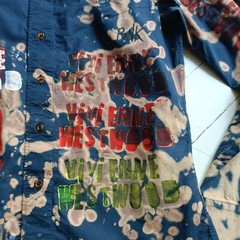 VIVIENNE WESTWOOD SHIRT Size L – CUSTOMISED Hand PRINTED by Paul McNeil STUNNING