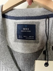 MBX Mens Grey Button-Up Polo Shirt Luxe Cotton Knit Short Sleeve Size Small