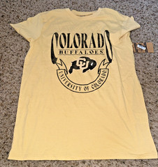 Rivalry Threads Colorado Buffaloes Mens Medium Gold Graphic T-Shirt NWT