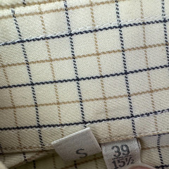Ermenegildo Zegna Men Shirt Size 39 15.5 Small S Made In Spain Ivory Beige
