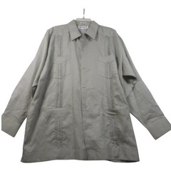 Giovanni Uomo Mens XL Guayabera Shirt Long Sleeve Pintuck Mexican Wedding