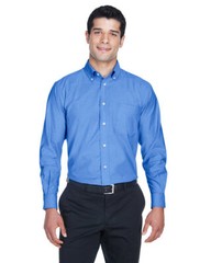 Harriton M600 Men’s Long-Sleeve Oxford Shirt With Stain-Release