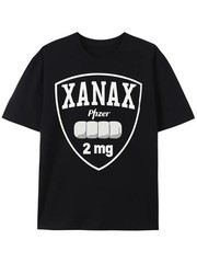 XANAX Black Shield Pattern Short Sleeve, Printed T Men’S and Women’S Cotton Blac