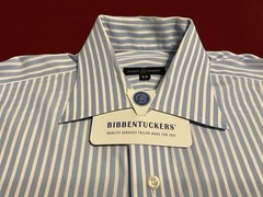 Robert Talbott Trim 15.5 35 Men’s Blue Striped Long Sleeve Buttoned Casual Shirt