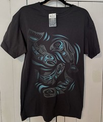 Native Northwest Black Sacred Salmon T Shirt Indigenous Design By Paul Windsor M