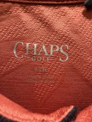 Chaps Golf Men’s Solid Gray/Orange Collared Button Polo Shirt Short Sleeve S