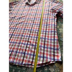 Bugatchi Uomo Shaped Fit Plaid Button Front Shirt Men’s L Multicolor 100% Cotton