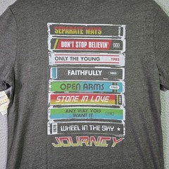 Lucky Brand JOURNEY Shirt Mens 2XL XXL Gray Cassette Tapes Casual 80s 90s NWT