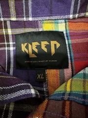 Kleep Mens Flannel Button-Down Patchwork Size XL Multicolor Plaid Designer Punk