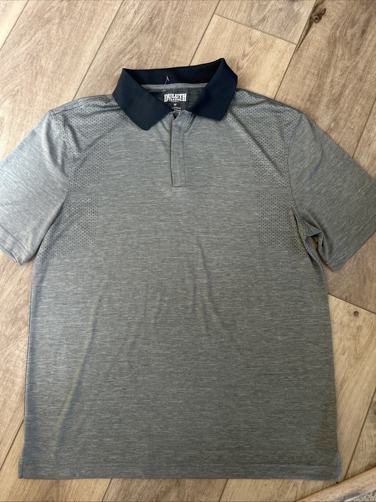 Duluth Performance 1/4 Zip Gray Polo Shirt Golf Mens Sz Medium
