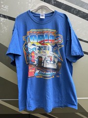 Y2K Richie Toby Tobias Lineman Racing blue double-sided tshirt XL looney tunes