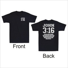 John 3:16 Christian Bible Jesus Christian Faith 2 Sided T-Shirt S30