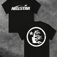 TLXT 100% Cotton Hell Star Pattern Double Sided Printed T-Shirt