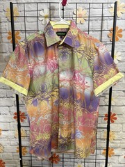 Y2K Inserch Icon Flip Cuffs Button Down Maximalist Wearable Art Size XL