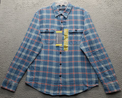 Lucky Brand Flannel Shirt Men Medium Multi Plaid Classic Fit Detail Chest Pocket