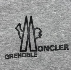 Moncler Grenoble Logo Sweatshirt Grey Men Size M Pullover Graphic Cotton Pocket