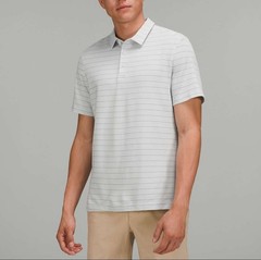 Lululemon Evolution Short Sleeve Polo Serenity Stripe Vapor Graphite Grey XL