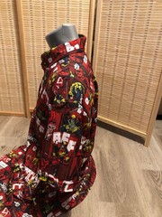 Marvel Comics Deadpool and Wolverine Superhero Button Up Shirt Red XL (H515)