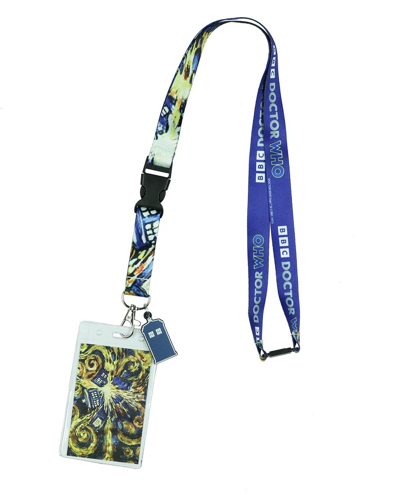 Doctor Who Breakaway Lanyard Exploding TARDIS Badge ID Holder 1.5″ TARDIS Charm