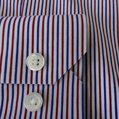 Bugatchi Mens Shaped Fit Striped Button Down Shirt Bordeaux Blue S NBF955K81F