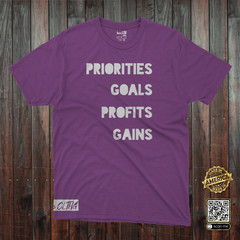 basic.CLTHG – Priorities Goals Profits Gains White Stamp – PRE-GAME Athletics